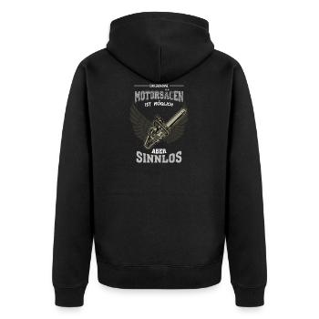 Power scies Forstwirt vie sans signification - cadeau - Veste à capuche bio Premium Unisexe - noir - Dos - Nico (187cm)