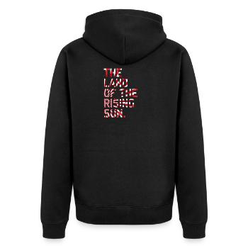 Japan - Unisex Premium Organic Zip Hoodie - black - Back - Nico (187cm)
