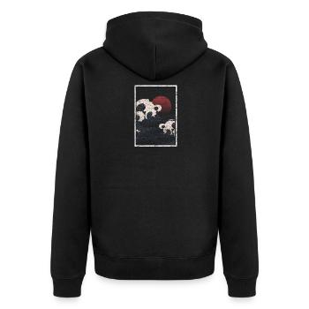 Japan - Unisex Premium Organic Zip Hoodie - black - Back - Nico (187cm)