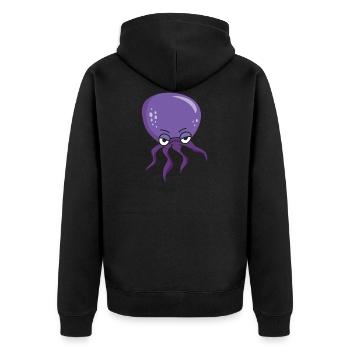 Oktopus Riesenkraken Tintefisch Tentakel Meer - Unisex Premium Bio Zip Hoodie - Schwarz - Hinten - Nico (187cm)