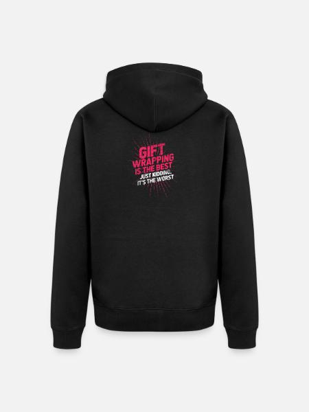 Wrapping gifts wrapping birthday - Unisex Premium Organic Zip Hoodie - black