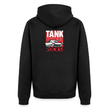 tank - Unisex Premium Organic Zip Hoodie - black - Back - Nico (187cm)