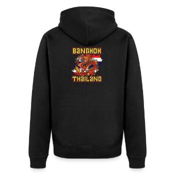 Thaïlande - Veste à capuche bio Premium Unisexe - noir - Dos - Nico (187cm)