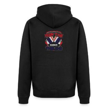 Thailand - Unisex Premium Organic Zip Hoodie - black - Back - Nico (187cm)