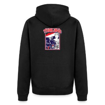 Thailand - Unisex Premium Organic Zip Hoodie - black - Back - Nico (187cm)