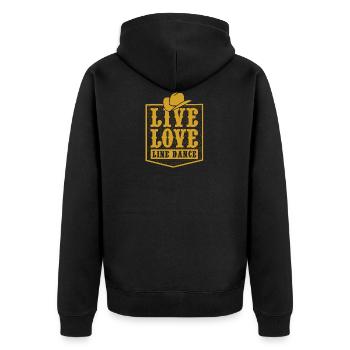 line dance - Unisex Premium Organic Zip Hoodie - black - Back - Nico (187cm)