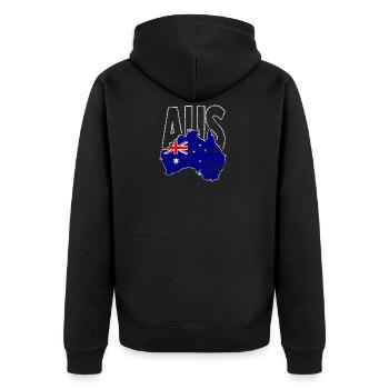 Australia flag - Unisex Premium Organic Zip Hoodie - black - Back - Nico (187cm)