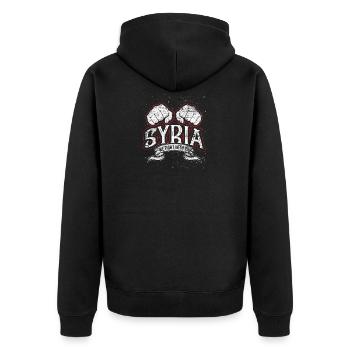 Syrie libre - Veste à capuche bio Premium Unisexe - noir - Dos - Nico (187cm)