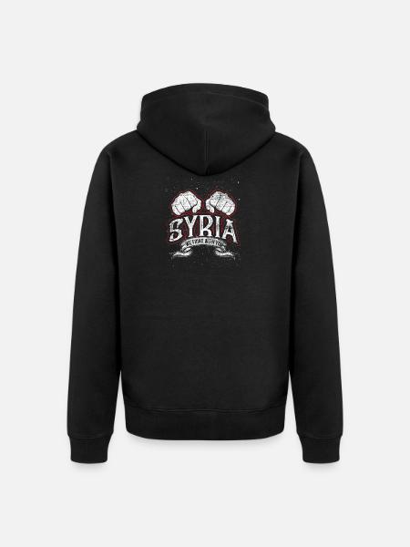 Free Syria - Unisex Premium Organic Zip Hoodie - black