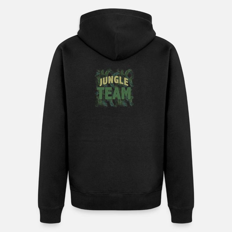 Team Dschungel - Unisex Premium Bio Zip Hoodie - Schwarz