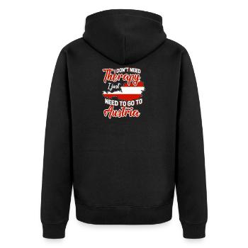 Österreich - Unisex Premium Bio Zip Hoodie - Schwarz - Hinten - Nico (187cm)