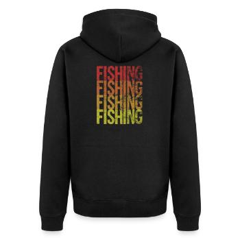 Fishing Fishing Fishing Fishing - Unisex Premium Bio Zip Hoodie - Schwarz - Hinten - Nico (187cm)