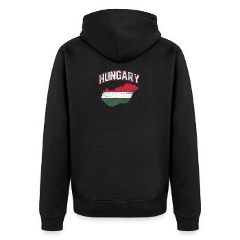 Hongrie - Veste à capuche bio Premium Unisexe - noir - Dos - Nico (187cm)