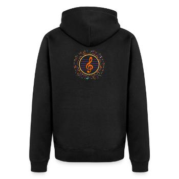 clef - Unisex Premium Organic Zip Hoodie - black - Back - Nico (187cm)