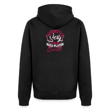 Bassist - Unisex Premium Bio Zip Hoodie - Schwarz - Hinten - Nico (187cm)