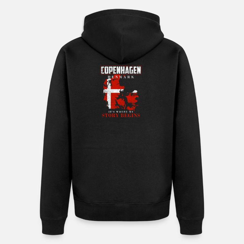 Copenhague Danemark - Veste à capuche bio Premium Unisexe - noir
