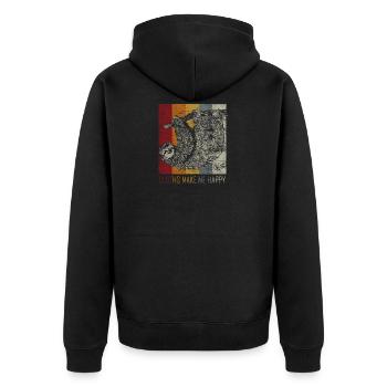 sloth - Unisex Premium Organic Zip Hoodie - black - Back - Nico (187cm)
