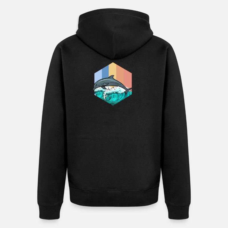 Delfin - Unisex Premium Bio Zip Hoodie - Schwarz