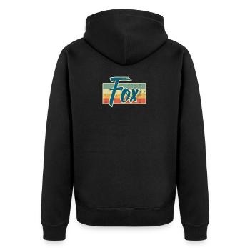 Fuchs Tier Wald Schlau Clever Streber Geschenk - Unisex Premium Bio Zip Hoodie - Schwarz - Hinten - Nico (187cm)