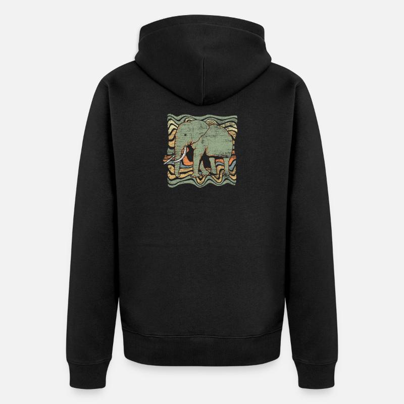 éléphant - Veste à capuche bio Premium Unisexe - noir