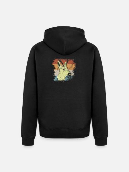 cerf - Veste à capuche bio Premium Unisexe - noir