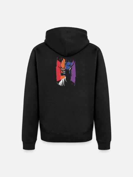 cerf - Veste à capuche bio Premium Unisexe - noir
