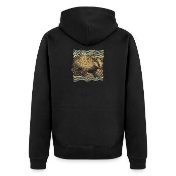blaireau - Veste à capuche bio Premium Unisexe - noir - Dos - Nico (187cm)