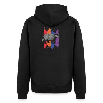 blaireau - Veste à capuche bio Premium Unisexe - noir - Dos - Nico (187cm)