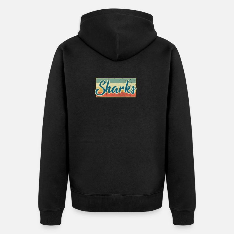 requin - Veste à capuche bio Premium Unisexe - noir