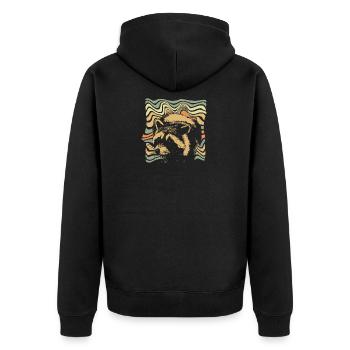 Raccoon night owl forest animal forest gift idea - Unisex Premium Organic Zip Hoodie - black - Back - Nico (187cm)