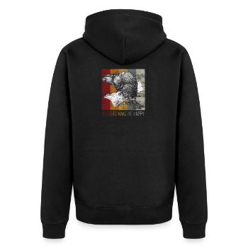 Biber - Unisex Premium Bio Zip Hoodie - Schwarz - Hinten - Nico (187cm)