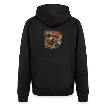 Biber - Unisex Premium Bio Zip Hoodie - Schwarz - Hinten - Nico (187cm)