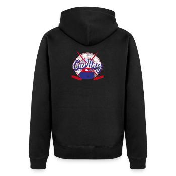 Curling - Unisex Premium Bio Zip Hoodie - Schwarz - Hinten - Nico (187cm)