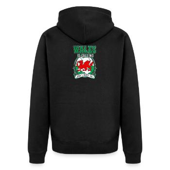 Pays de Galles - Veste à capuche bio Premium Unisexe - noir - Dos - Nico (187cm)