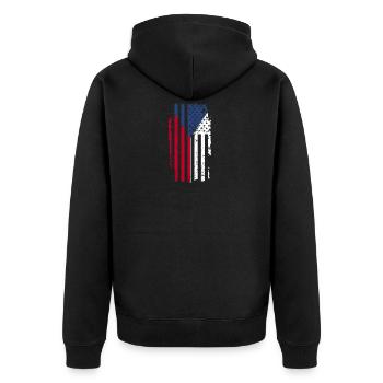 Tschechien - Unisex Premium Bio Zip Hoodie - Schwarz - Hinten - Nico (187cm)