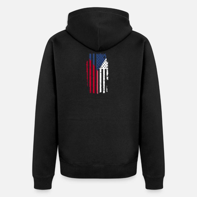 Tschechien - Unisex Premium Bio Zip Hoodie - Schwarz