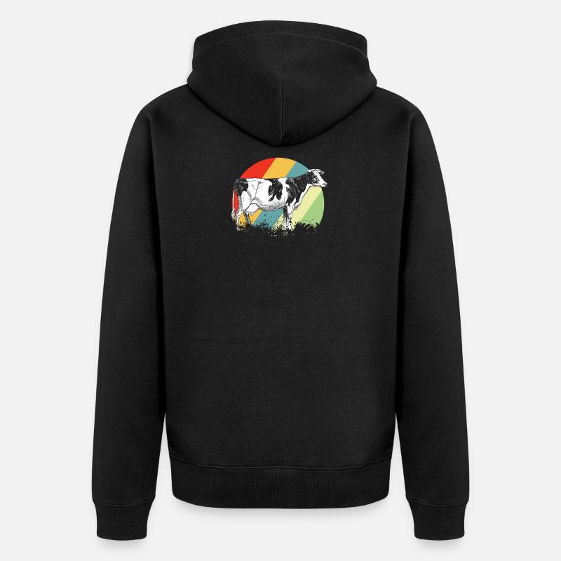 Kuh - Unisex Premium Bio Zip Hoodie - Schwarz