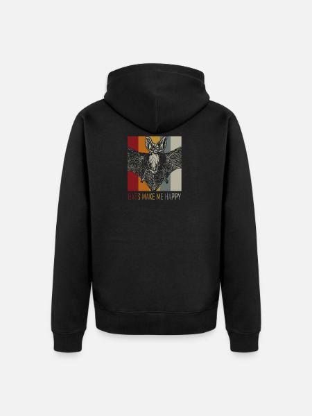 Bat favorite animal - Unisex Premium Organic Zip Hoodie - black