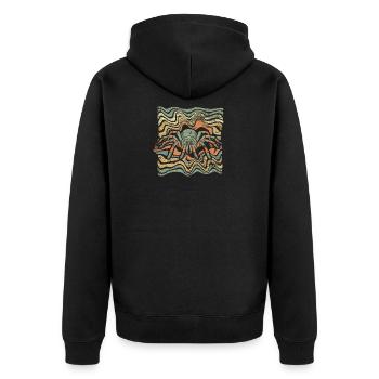 Spinne - Unisex Premium Bio Zip Hoodie - Schwarz - Hinten - Nico (187cm)