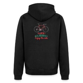 Bicycle Radler Ausaduer - Unisex Premium Organic Zip Hoodie - black - Back - Nico (187cm)