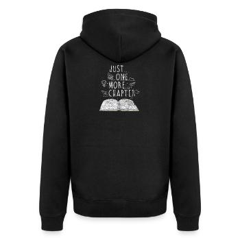 Bücher lesen Buch Geschenk Bücherregal - Unisex Premium Bio Zip Hoodie - Schwarz - Hinten - Nico (187cm)
