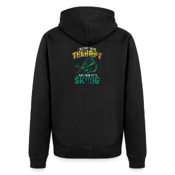 Skiing therapy winter sports snow gift - Unisex Premium Organic Zip Hoodie - black - Back - Nico (187cm)