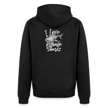 Whale shark pet animal fish shark gift diver - Unisex Premium Organic Zip Hoodie - black - Back - Nico (187cm)