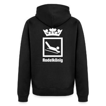 Winter sports - Skiing - Toboggan King - Skiing - Unisex Premium Organic Zip Hoodie - black - Back - Nico (187cm)