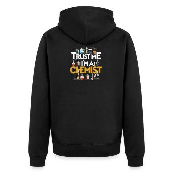 chemist - Unisex Premium Organic Zip Hoodie - black - Back - Nico (187cm)
