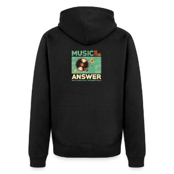 La musique est la réponse - Veste à capuche bio Premium Unisexe - noir - Dos - Nico (187cm)