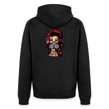 Femme rousse poilue avec - Veste à capuche bio Premium Unisexe - noir - Dos - Nico (187cm)