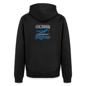 swim - Unisex Premium Organic Zip Hoodie - black - Back - Nico (187cm)