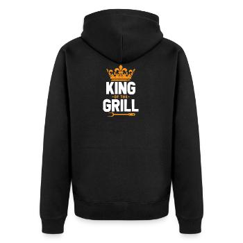 Grill Master Grill - Unisex Premium Organic Zip Hoodie - black - Back - Nico (187cm)
