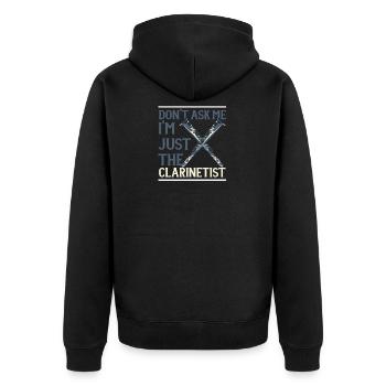 Clarinet Clarinet - Unisex Premium Organic Zip Hoodie - black - Back - Nico (187cm)